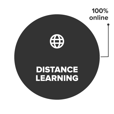 Distance learning courses are conducted 100% online.